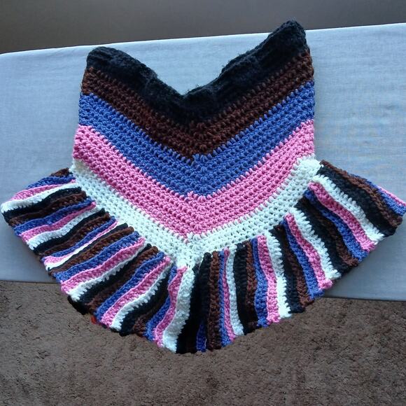Transgender Pride Trumpet Crochet Skirt XS Sm M pink blue black white brown - Picture 3 of 5
